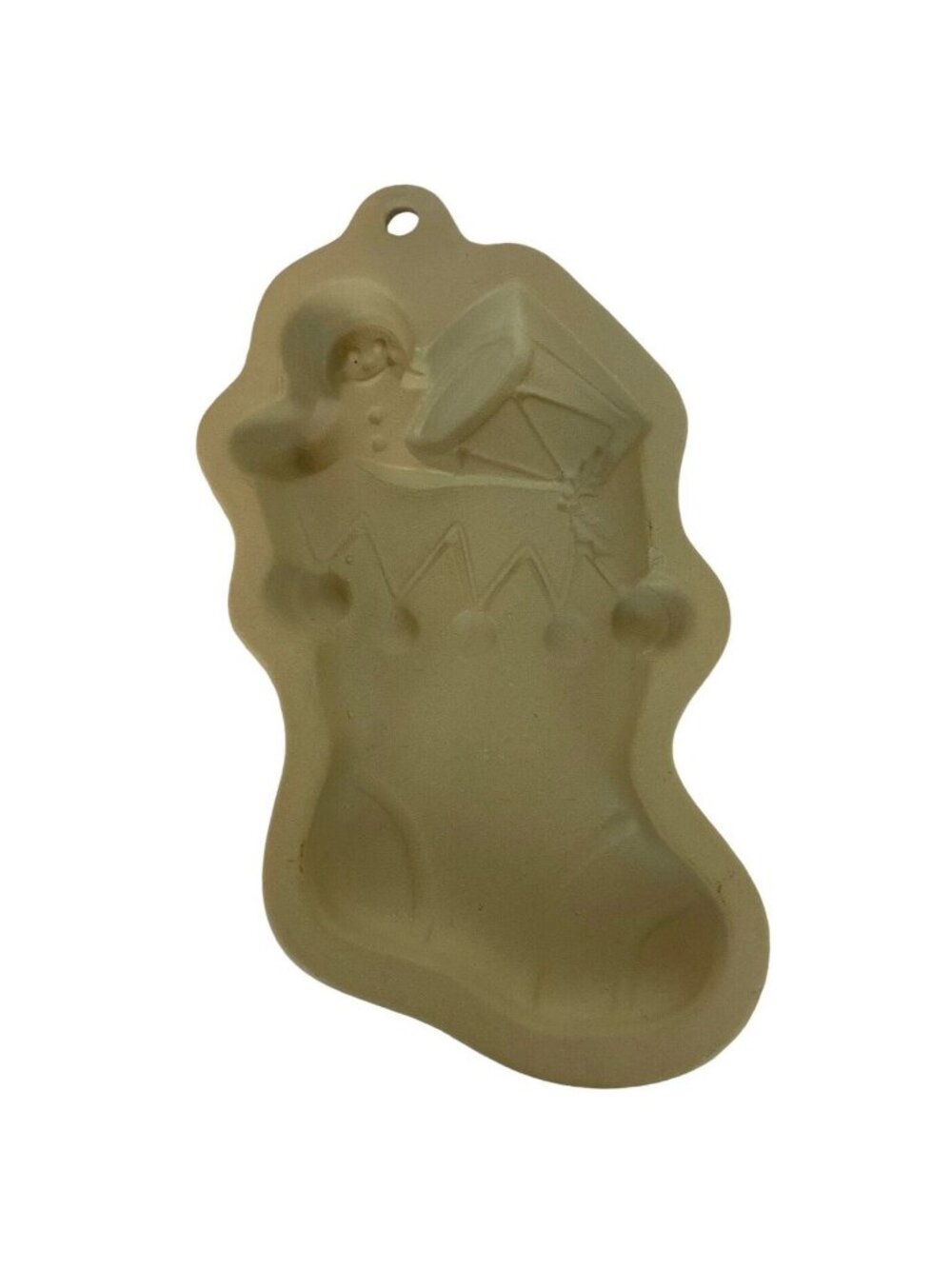 Wilton Stoneware Christmas Stocking Cookie Candy Shortbread Mold Vintage 1999